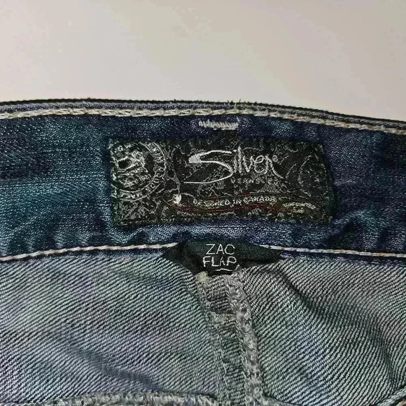 Silver Jeans Co Men's jeans size 36waist, length‎ hemmed,  distressed, dark wash - Picture 5 of 9
